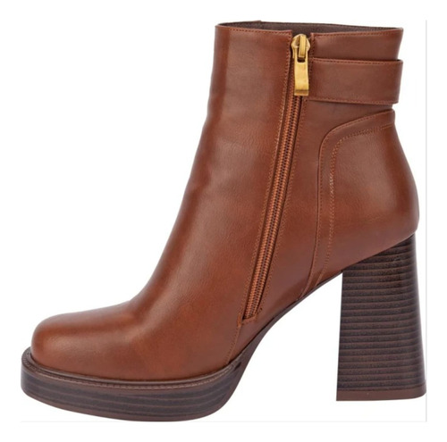 Bota Vestir Pu Hebilla Metálica Tacon Schatz 1066 Dama