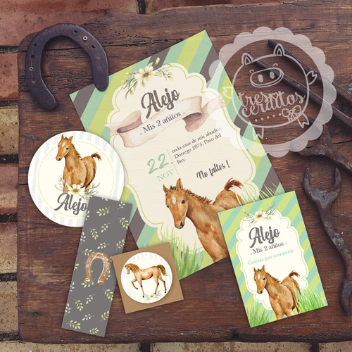 Kit Imprimible Editable Caballito Para Nene!