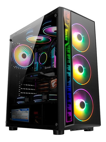 Gabinete Gamer Huntkey Gs500r 4 Ventiladores Rgb Programable