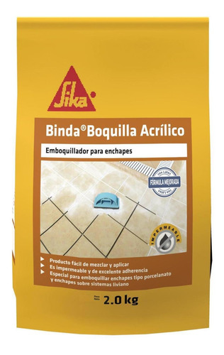 Sika Binda Boquilla Acrílico Mortero Impermeable Blanco 2kg