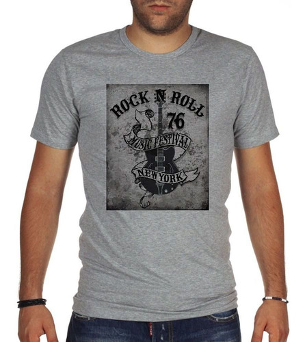 Remera De Hombre Rock N Roll Music Festival Ny 76