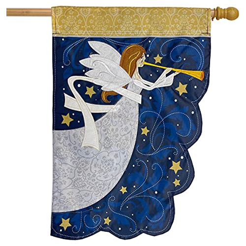 Angel Applique Christmas House Flag Religious 28  X 40 ...