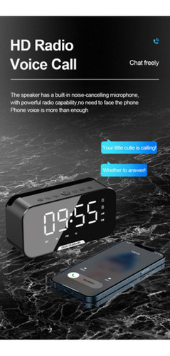 Reloj Despertador Digital Bocina Bluetooth/reloj De Mesa