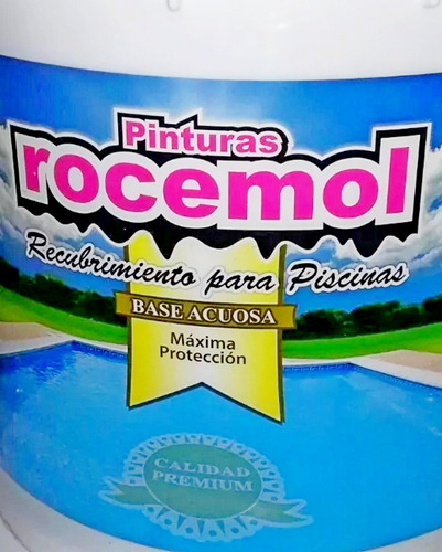 Rocemol Recubrimiento Para Piscinas 20lt  Azul+ Pincel