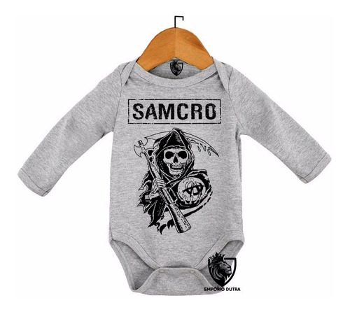 Body Bebê Baby Roupa Nenê Samcro Moto Harley Caveira Morte