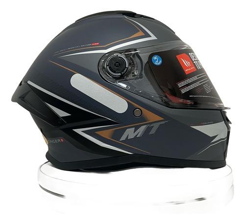Capacete Fechado Mt Stinger 2 Sr C2 Cinza Fosco Exclusivo