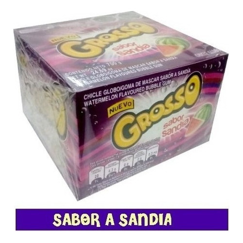 Chicle Grosso Sandia Caja 100 Unidades 700gr