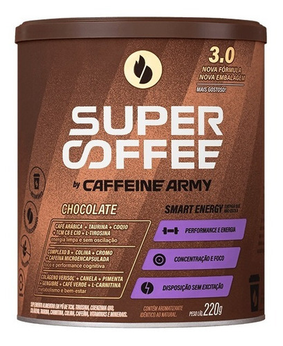 Supercoffee 3.0 Café Termogênico 220g - Caffeine Army - Sabor Chocolate