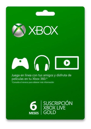 Xbox Live Gold Giftcard 6 Meses - Argentina
