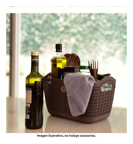 Set 3 Canastas Mitril Med Resistentes Organizadoras 18x19x29 Chocolate Mitril Med