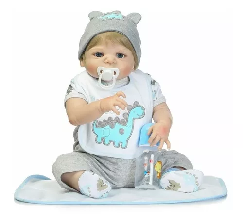 Bebe Reborn Menino 100% Silicone 57 Cm - Vitor - Full