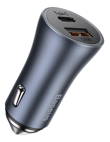 Carregador Veicular Turbo 40w Baseus Usb e Tipo C com Cabo 1 Metro
