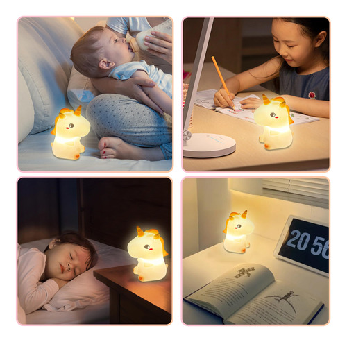 Luz Nocturna Unicornio Multicolor Táctil Recargable Usb