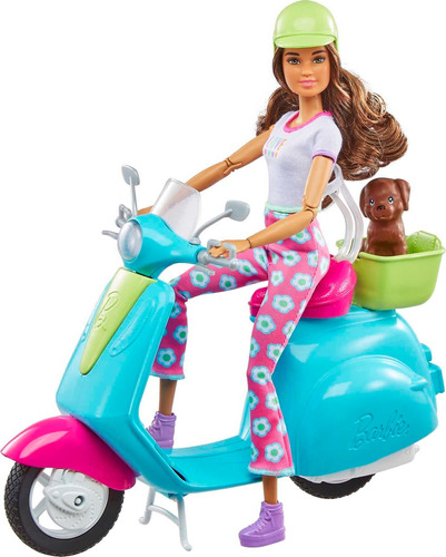 Barbie Fashionistas - Juego De Viaje Para Muñeca Y Scooter.