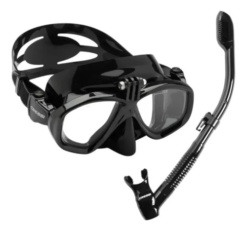 Kit Snorkeling Cressi Action/supernova Dry Combo Negro Mx999