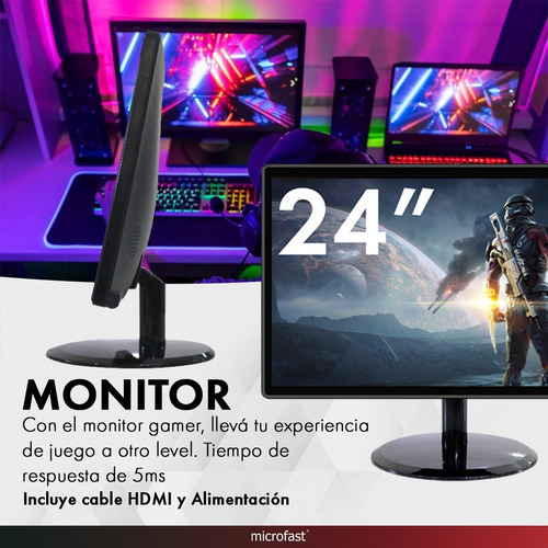 Imagen 6 de 7 de Monitor Gamer Pantalla Led Pc Computadora 75hz Hdmi Vga Fhd