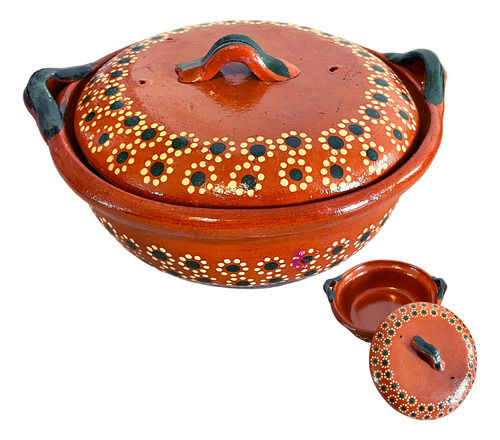 Cazuela Barro Con Tapa Guisos 2 Lts Taquiza Color Marrón