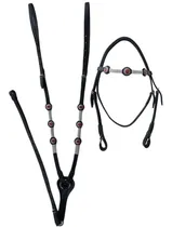 Comprar Peitoral + Cabeçada De Couro Aplique Cavalos Lançamento