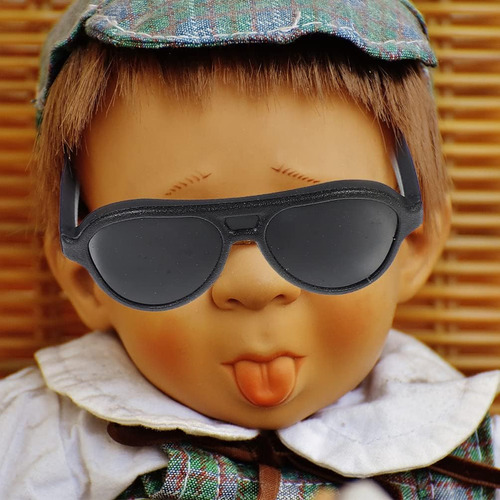 Nuobesty Gafas De Sol Para Muñeca, Mini Gafas De Sol Negras,