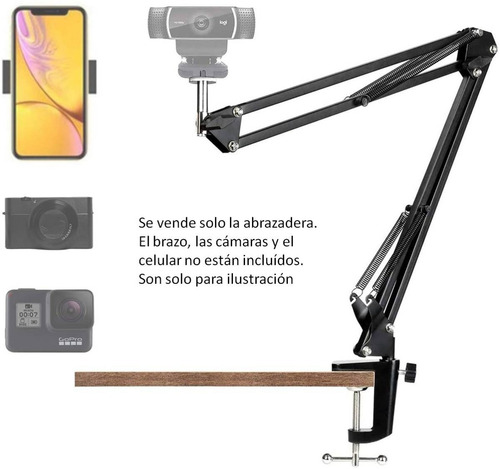 Abrazadera Metálica Para Brazo Lámpara En Mesa Envío Ya