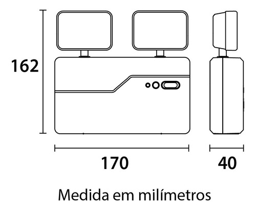 Kit 7 Luminárias De Emergência Bloco 2 Faróis 1200 Lúmens
