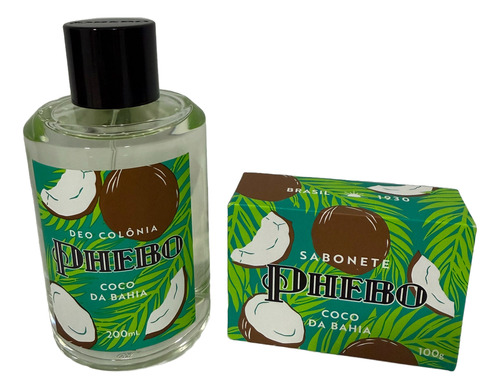 Deo Colônia Phebo Coco Da Bahia 200ml + Sabonete Em Barra 100g
