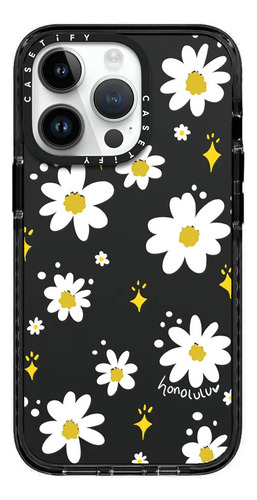 Case iPhone 13 Pro Max Daisies In Summer Negro Transparente