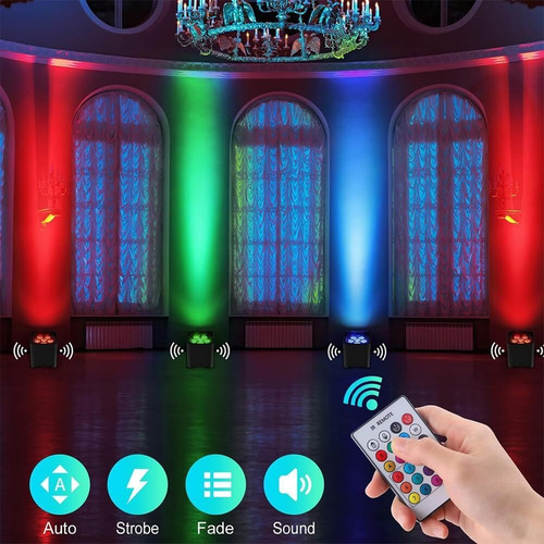 Luces Led 6 En 1, Iluminación De Escenario Inalámbrica Rgb