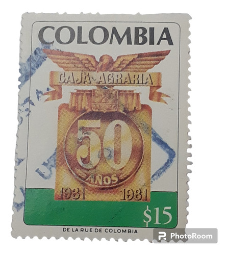  Sello 50 Años De La Caja Agraria 1931-1981 Colombia