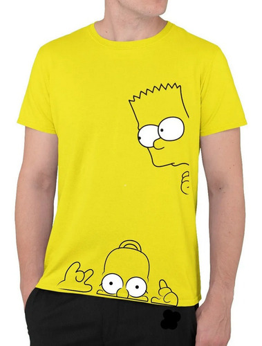 Polera De Algodón Slim Fit Los Simpsons Bart Homero