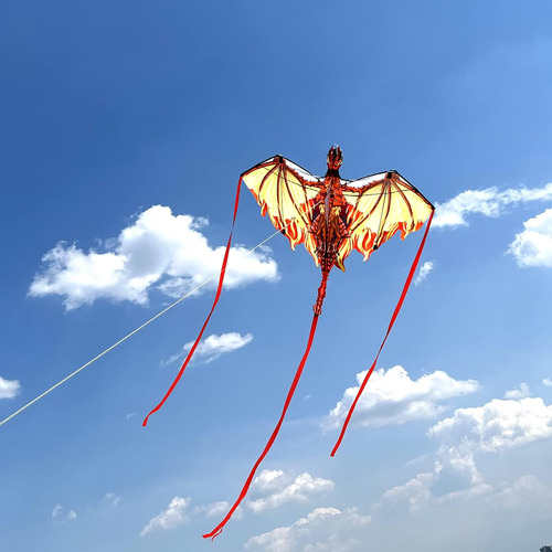 Cometa Dragón Grande Para Adultos Y Niños, Fácil De Volar