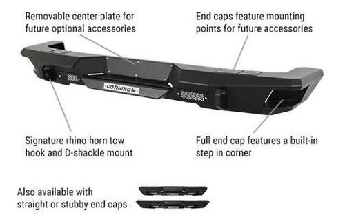 Imagen 3 de 3 de Defensa Trasera Go Rhino Brj80 Jeep Wrangler 2007/2018 Full Color Negro