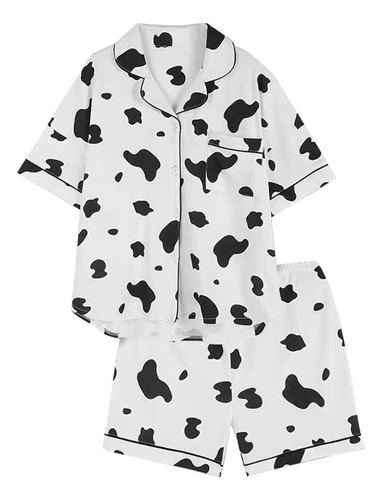 Conjunto De Pijama De Dos Piezas Para Mujer, Pijama De Vaca