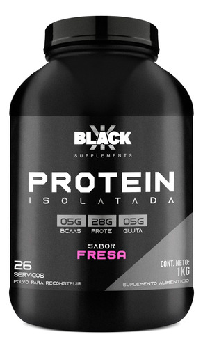 Black Supplements Proteína Isolate 1kg Fresa