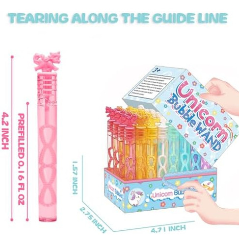 Mini Varita De Burbujas De Unicornio De 32 Piezas Con Caja D