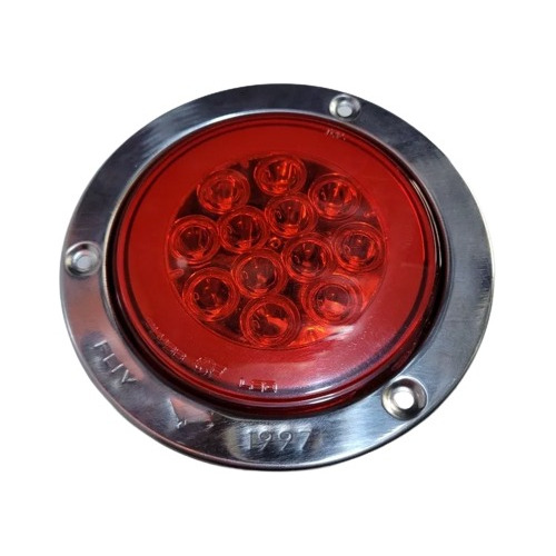 Stop Trasero Redondo Base Cromada Luz 24 Led Camion Encava