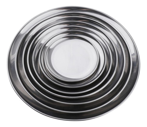 4 Set De Platos Modernos De Acero Inoxidable 14cm 4 Piezas