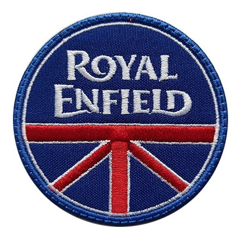 Parche Bordado Royal Enfield Azul Con Bandera Inglaterra 