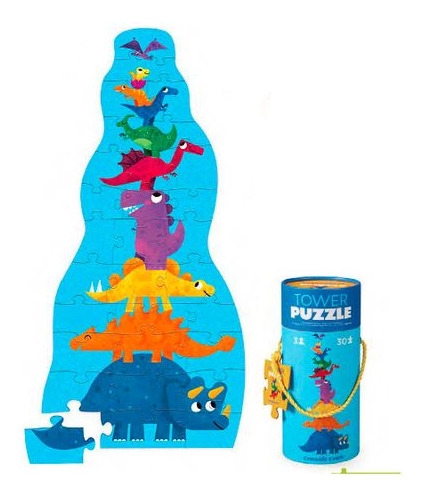 Libro 30 Piezas Tower Dinosaur Puzzle
