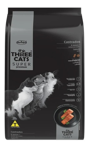 Three Cats Super Premium Adulto Castrado 10.1 Kg Y Regalo