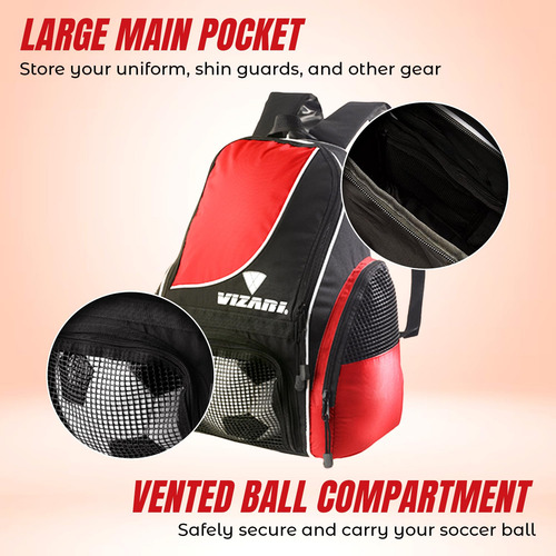 Mochila De FĂștbol Vizari Solano Con Compartimento Para Balon