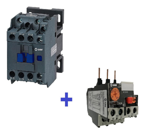 Kit Contactor Tripolar 18a 220v + Rele Termico 9 -18 A Baw