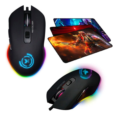 Mouse Gamer Xblade Revolver 4800 Dpi Rgb Black