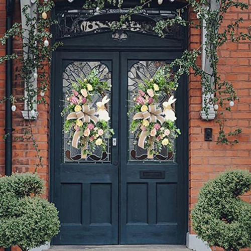 Corona De Flores De Pascua, Decoración De Pared, Puerta
