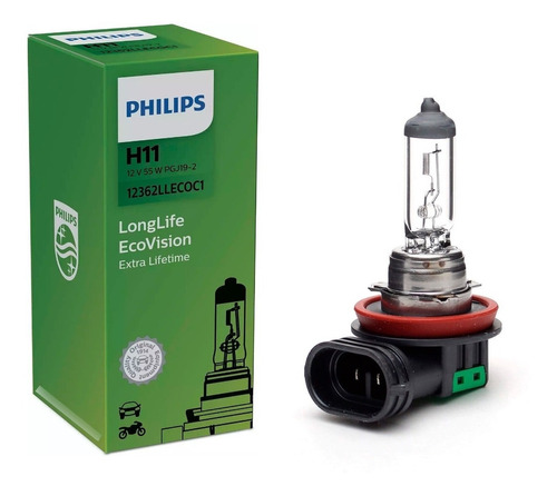 Lâmpada Philips Longlife Ecovision H11 12v 55w 12360llecoc1