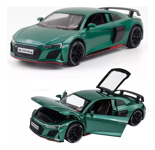 Audir8 Sport V10 Miniatura Metal Car Con Luz Y Sonido1/24for