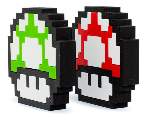 Imagen 3 de 4 de Honguito/toad - Pixel Super Mario Figura Impresa En 3d
