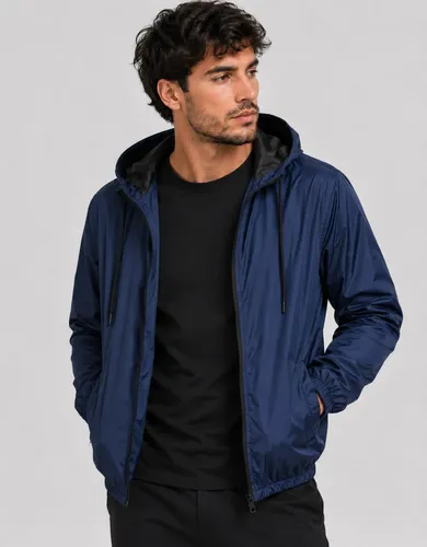 Corta Vento Masculino Jaqueta Capuz Semi Forrada Izing