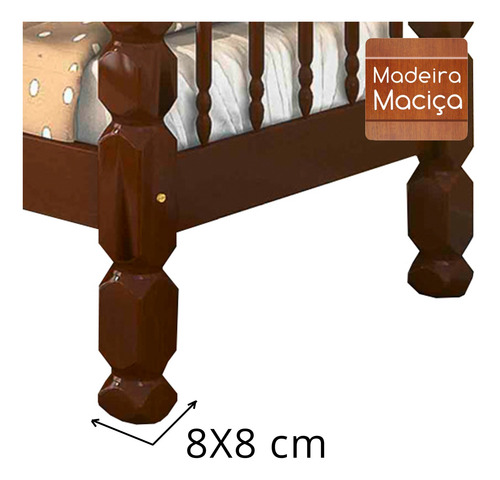 Imagem 4 de 4 de Beliche Torneada De Madeira Maciça Super Resistente
