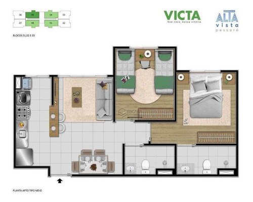 Imagem 29 de 30 de Apartamento Com 2 Quartos À Venda, 46 M² , Elevador, Financia - Passaré - Fortaleza/ce - Ap1986